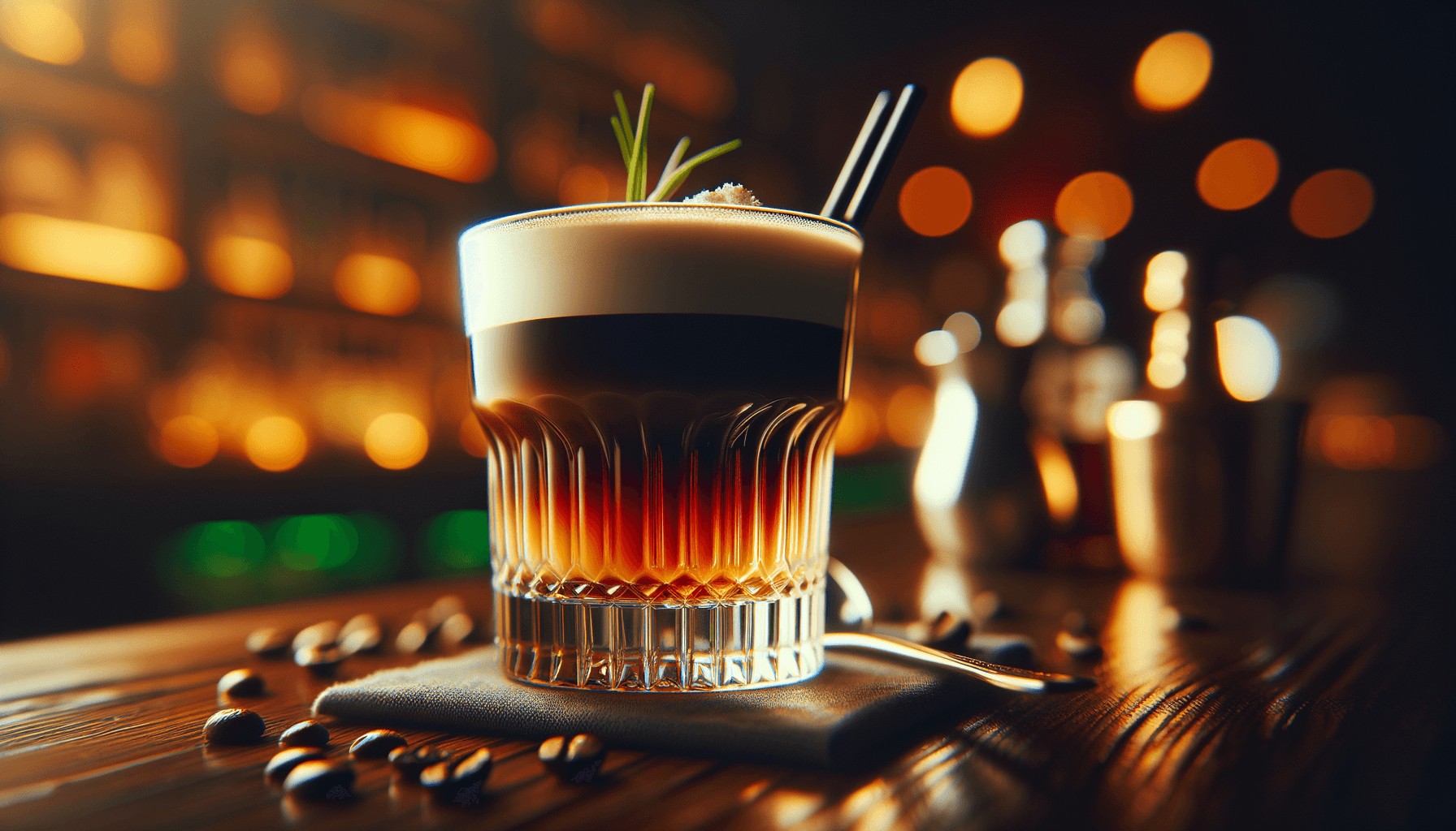 Irish Coffee cocktail - whiskey-based served in Irish coffee glass with none